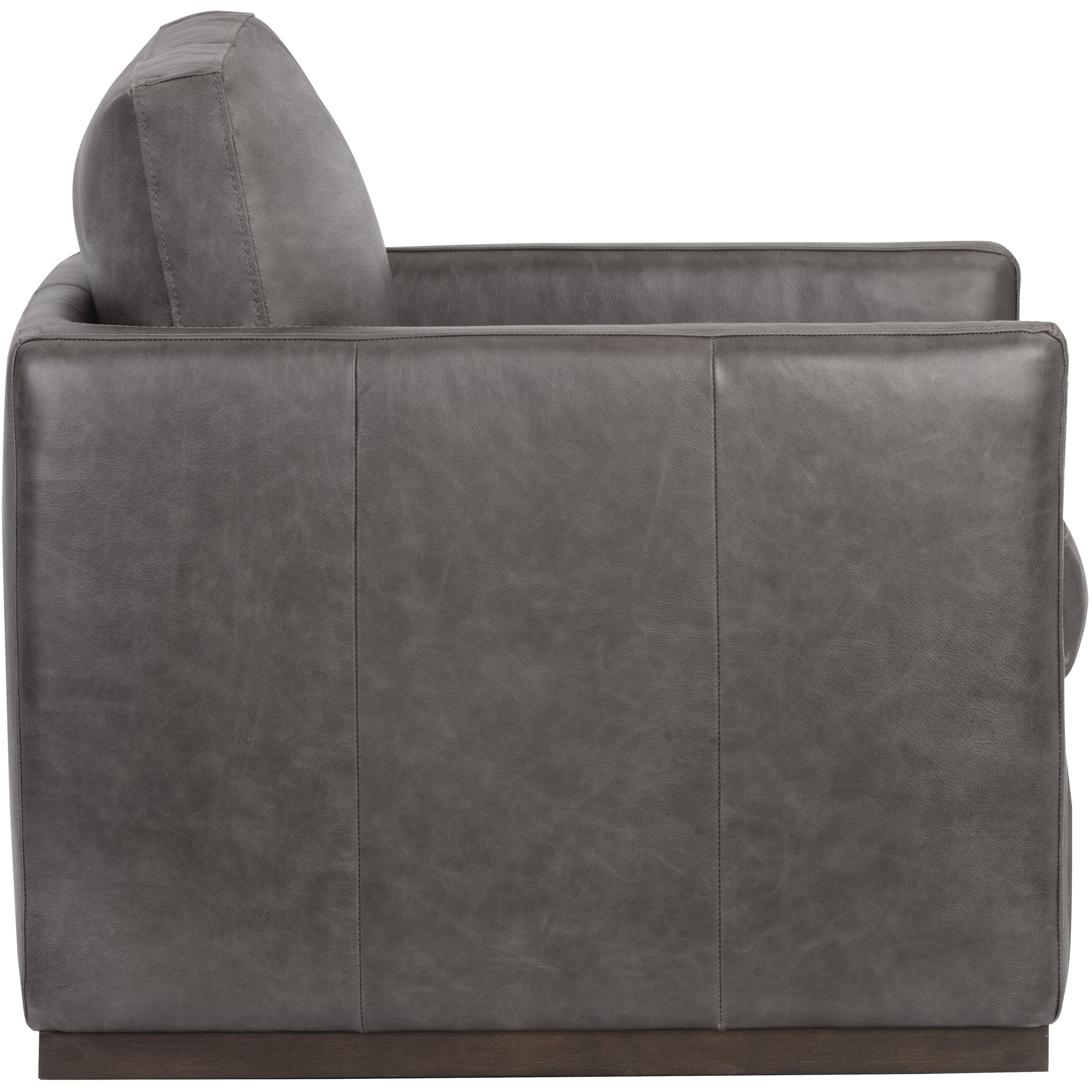 Portman Marseille Concrete Leather Swivel Lounge Chair